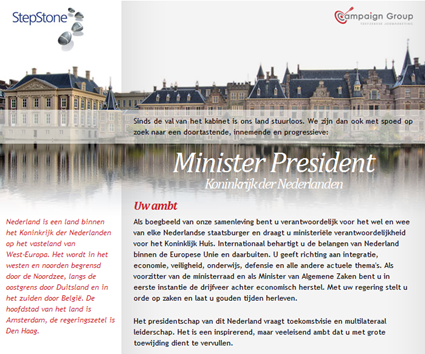 StepStone | Vacature Minister-President