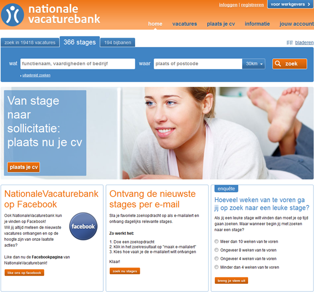 Nationale Vacaturebank | Homepage, stages