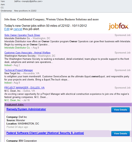 E-mail Doostang/Jobfox