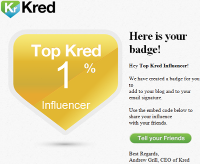 Top 1% Kred Influencer
