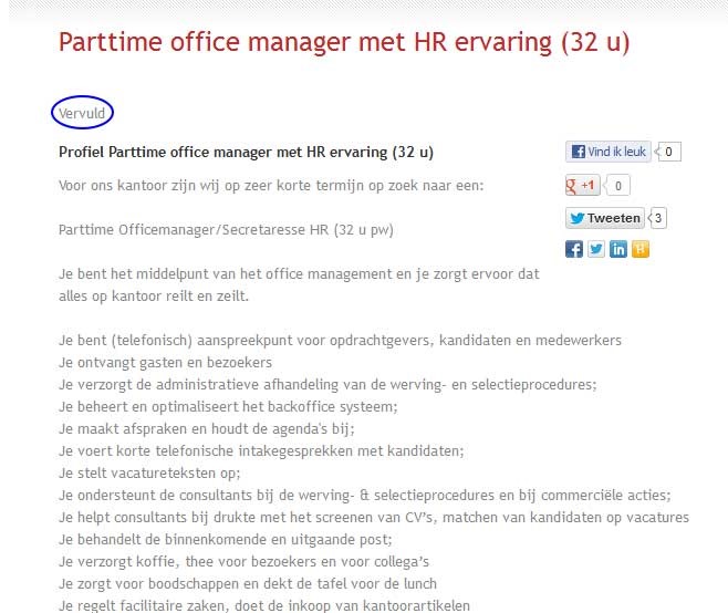 Fail Deze Vacature Is Vervuld Recruitmentmatters Alles Over Online Recruitment