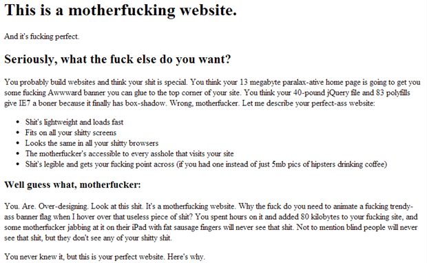 Motherfuckingwebsite