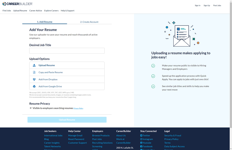 CareerBuilder AI Resume builder