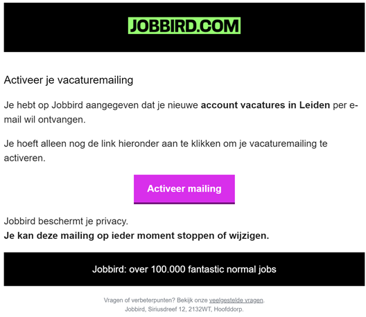 Jobbird - e-mail