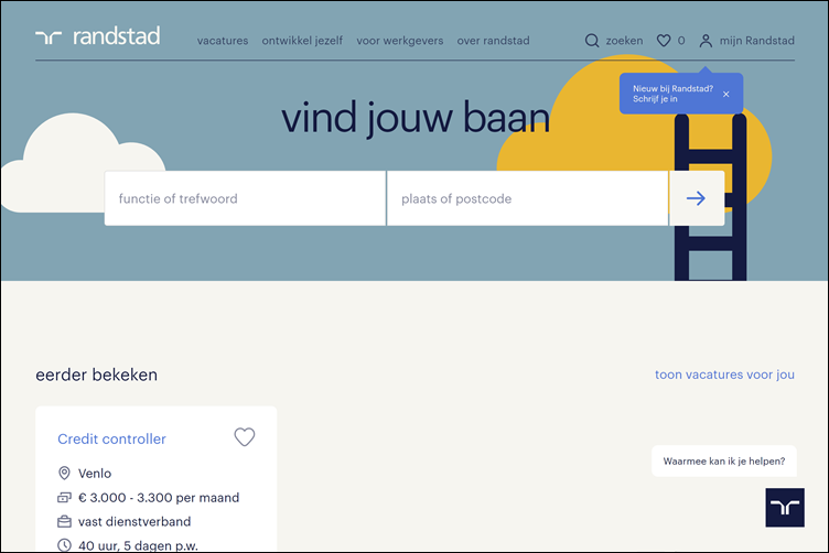 Homepage Randstad.nl
