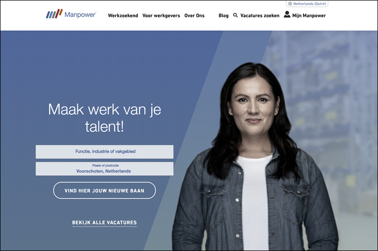 Homepage Manpower.nl