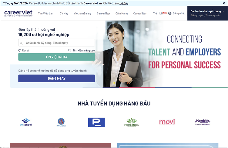Homepage CareerViet.vn