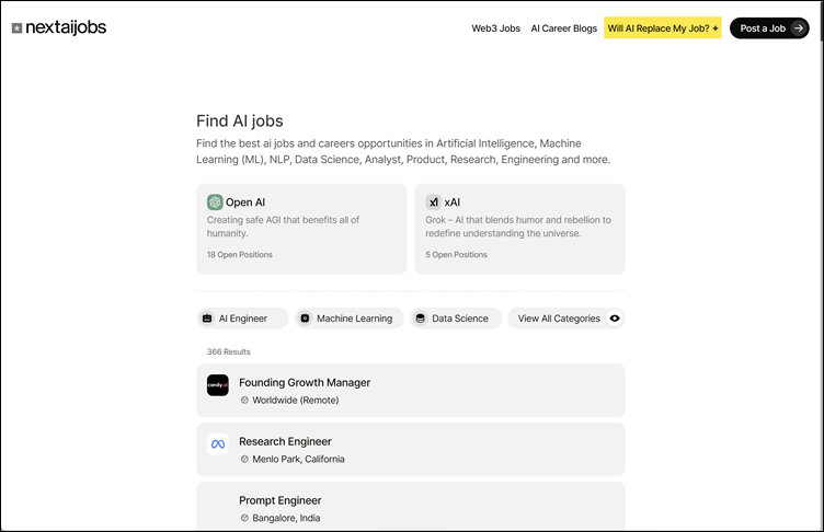 Homepage Next AI Jobs