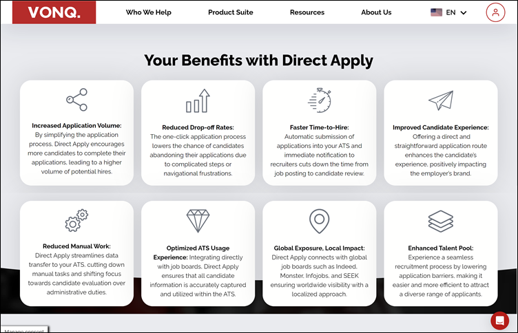 Voordelen van VONQ Direct Apply