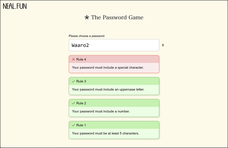 Neal.fun site: password game 2