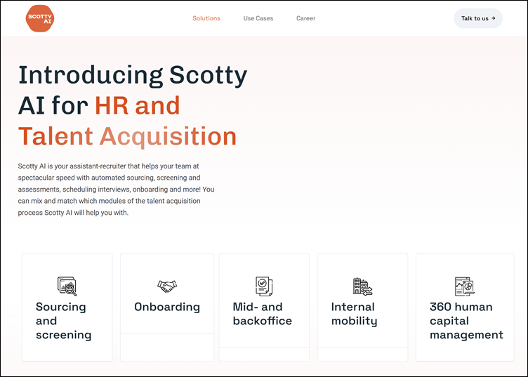 Scotty AI homepage