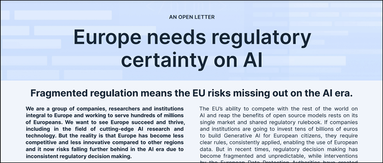 Europe needs regulatory certainty on AI