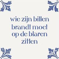 Wie zijn billen brandt moet op de blaren zitten