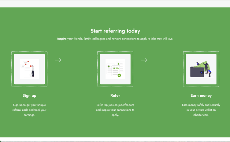 Online referral proces, Joberfer