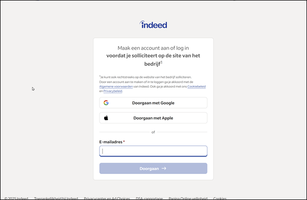 Registratiepagina | Phishingpagina – Indeed