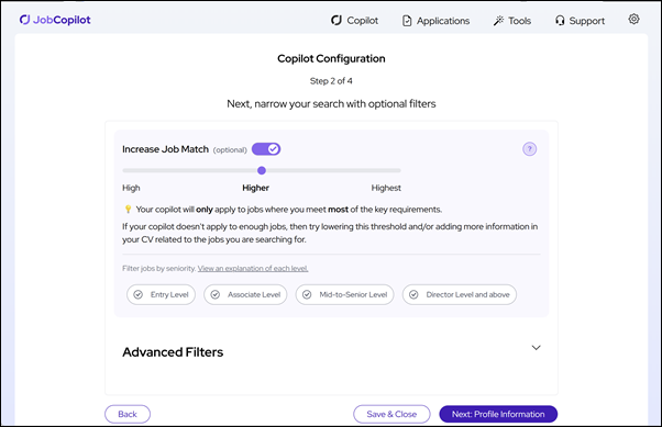 Copilot Configuration, 2 – JobCopilot