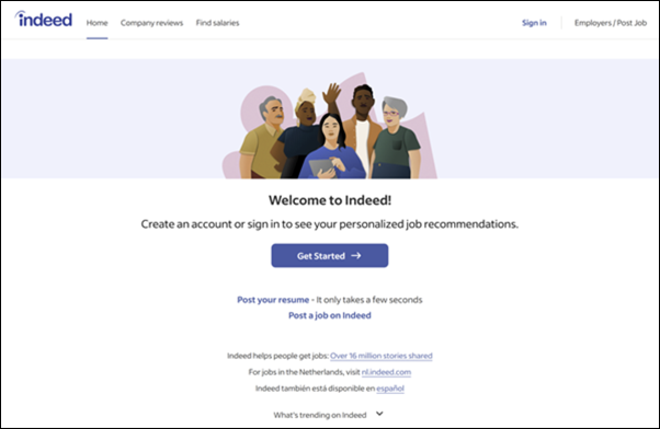 Homepage VS – Indeed