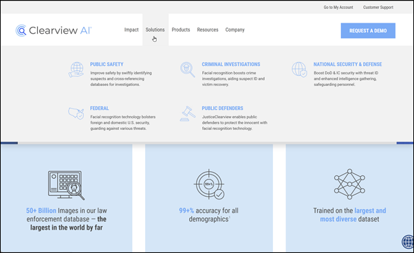 Homepage, navigation drop-down – Clearview