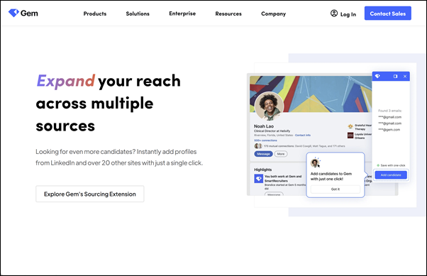 Talent sourcing and outreach – Gem