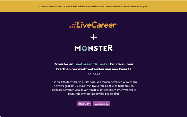 Homepage – Monster/LiveCareer