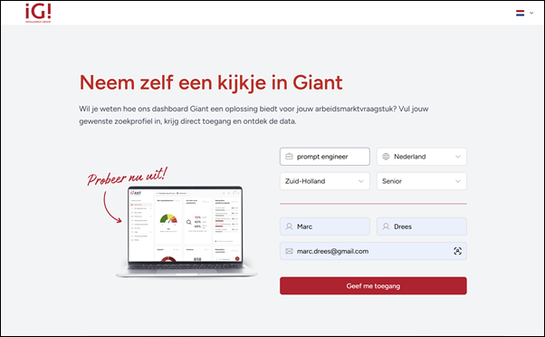 Welkomstspagina Giant – Intelligence Group