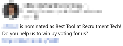 LinkedIn bedelberichtje ivm Recruitment Tech
