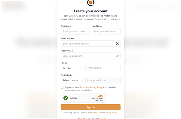 Aanmeldformulier – Cassie