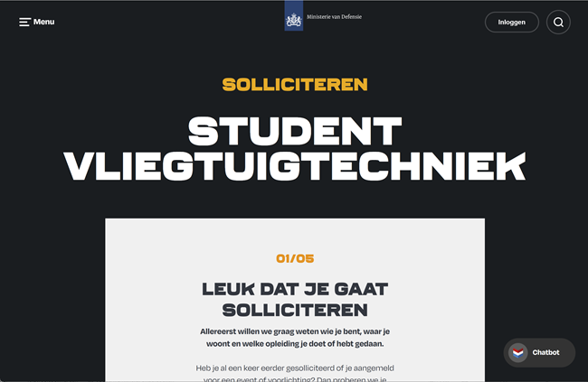 Sollicitatieformulier, 1 van 5 – Werken bij Defensie