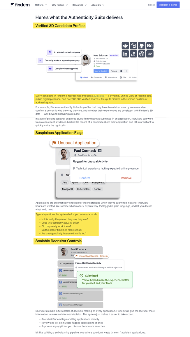 Findem Authtenticity Suite, 2 – Findem