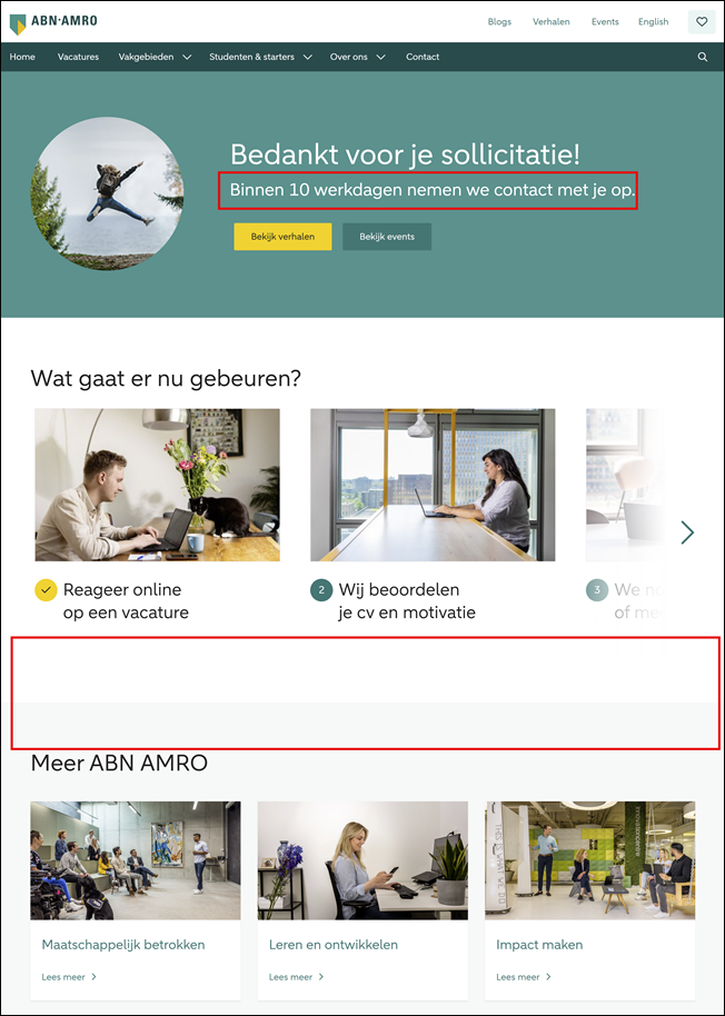 Vacature detailpagina, sollicitatieformulier, 2 – ABN AMRO