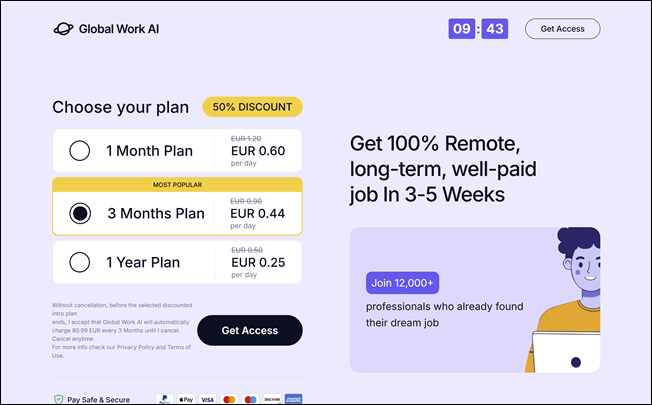 Tarievenlijst – Global Work AI