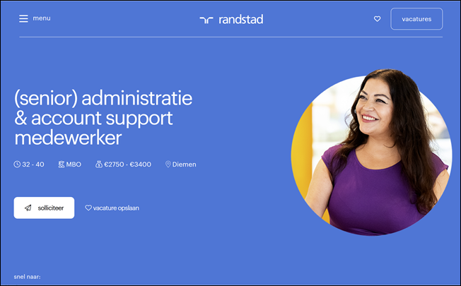Vacaturedetailpagina -  Werken bij Randstad