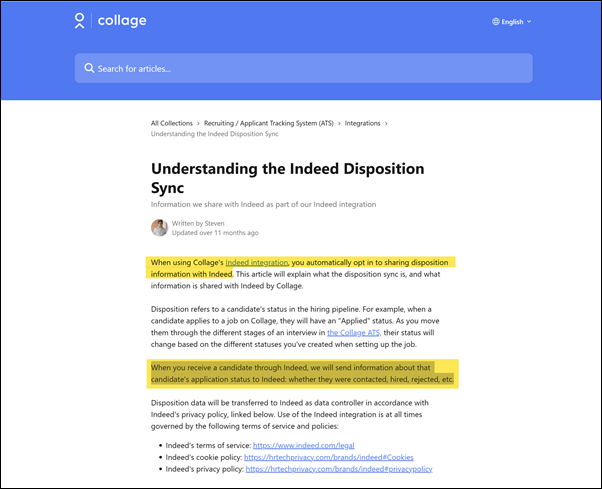 Understanding the Indeed Disposition Sync &ndash; Collage