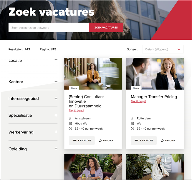 Zoekresultaatpagina &ndash; Werken bij BDO