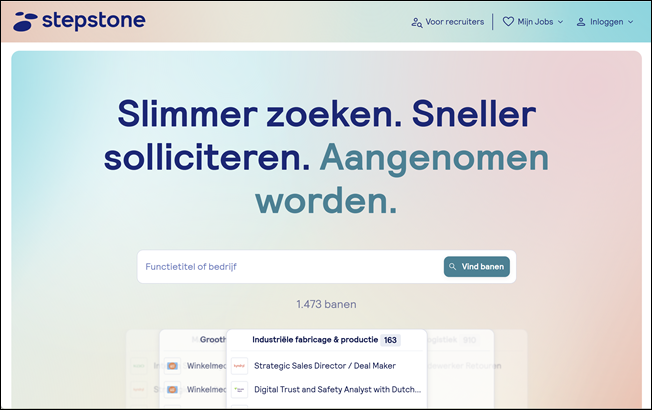 Homepage Stepstone.nl