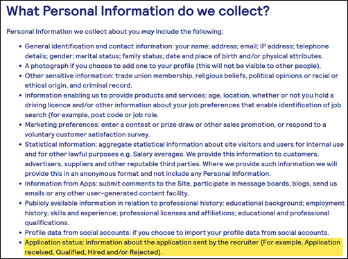 Totaljobs privacy verklaring