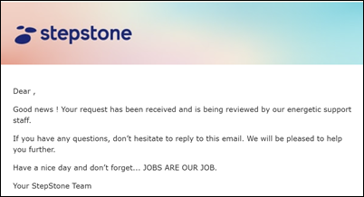 Ontvangstmail &ndash; Stepstone