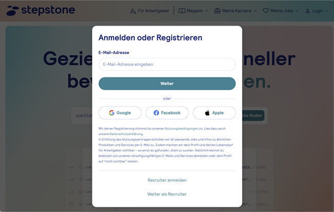 Homepage &ndash; Stepstone.de