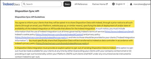 Additional API Terms and Guidelines &ndash; Indeed
