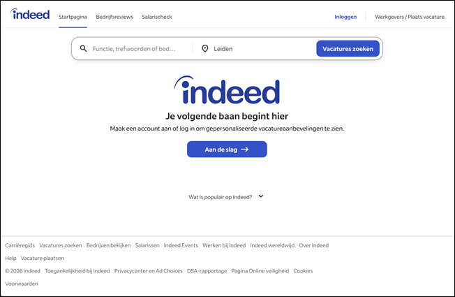 Homepage &ndash; Indeed