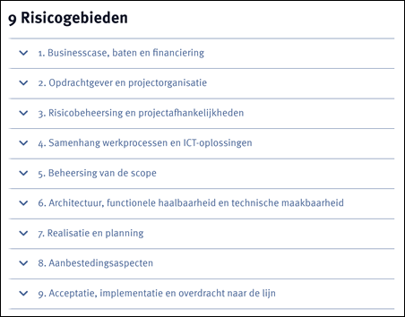 Toetskader, risicogebieden - Adviescollege ICT-toetsing