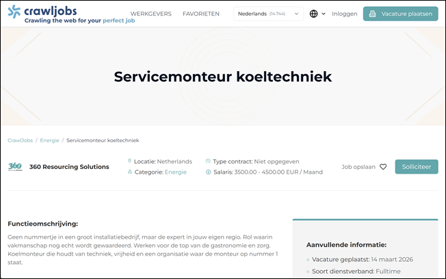 Vacaturedetailpagina &ndash; Crawljobs