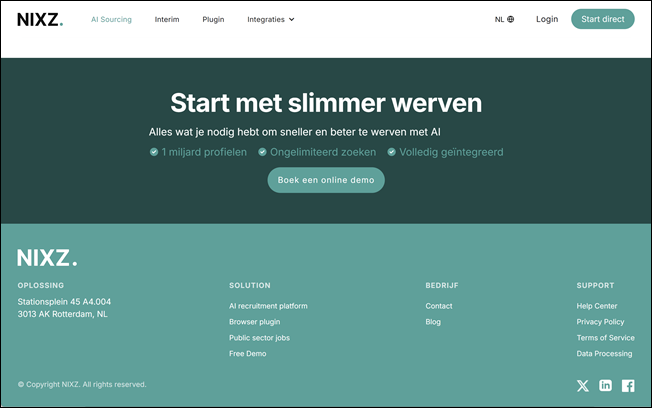 Homepage, footer - NIXZ