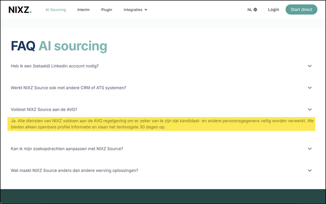 FAQ AI Sourcing &ndash; NIXZ