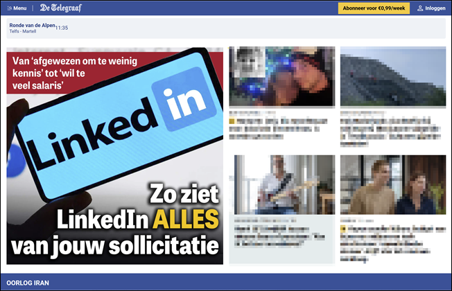 Voorpagina &ndash; de Telegraaf online