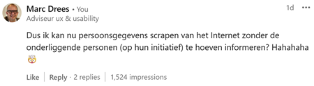 LinkedIn berichtje