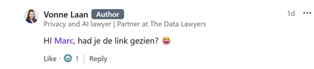 LinkedIn berichtje, 2