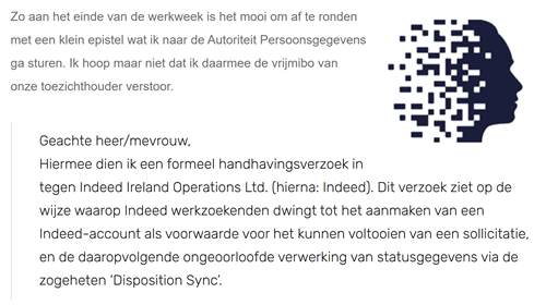 Handhavingsverzoek  aan de AP