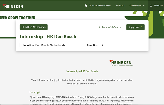 Vacaturedetailpagina &ndash; Werken bij Heineken