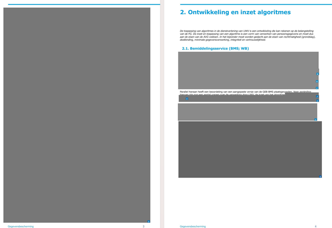 Twee pagina&rsquo;s uit een vrijgegeven en gelakt document